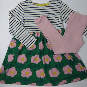 Mini Boden Mix Print Cotton Jersey Dress & Legging Set, Size 6-7 Years